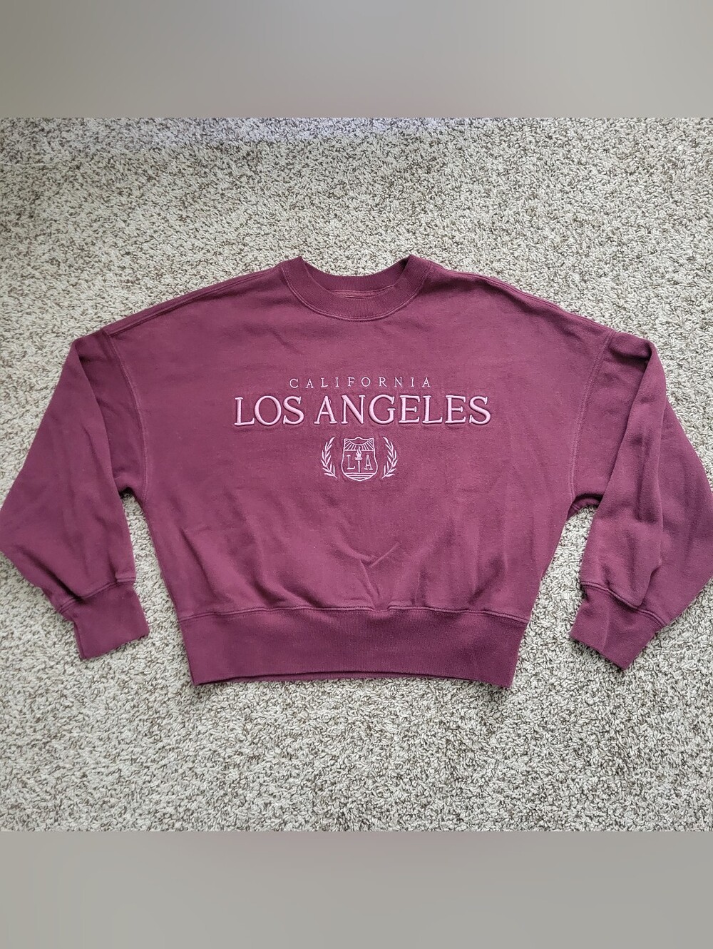 Abercrombie & Fitch Sweatshirt California Lots Angeles Burgundy Red Purple Small